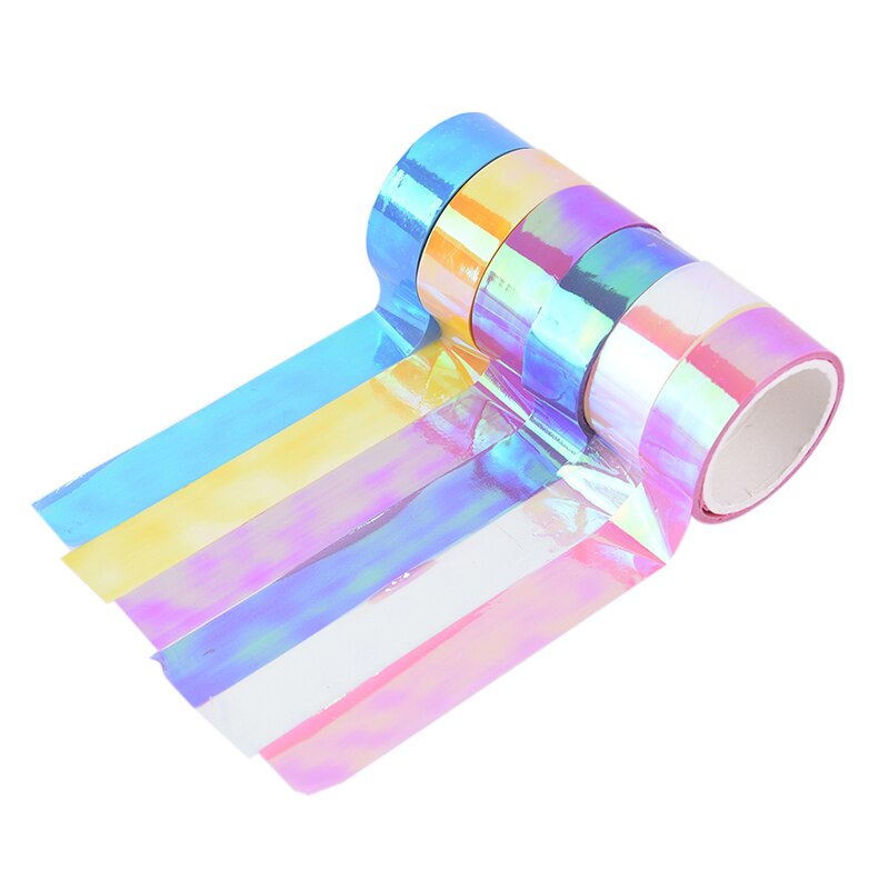 1 stk 5m rytmisk gymnastik dekoration holografisk rg prismatisk glitter tape bøjler stick 500cm x 1.5cm