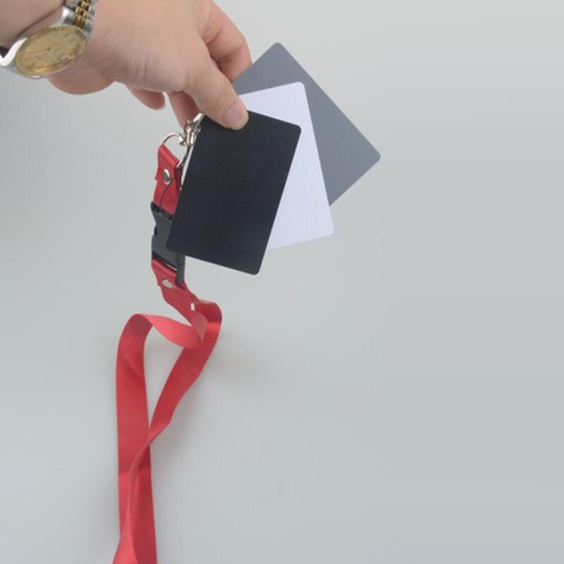 3in1 Tasche-Größe Digital Weiß Schwarz Grau Gleichgewicht Karten Kamera Zubehör 18% Grau Karte mit Nacken Gurt für Digital fotografie