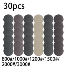 30 stuks 5 inch 125mm nat droog klittenband schuurpapier 800/1000/1200/1500/2000/3000 korrel schuurpapier schuurpapier schuurpapier voor polijsten en reinigen