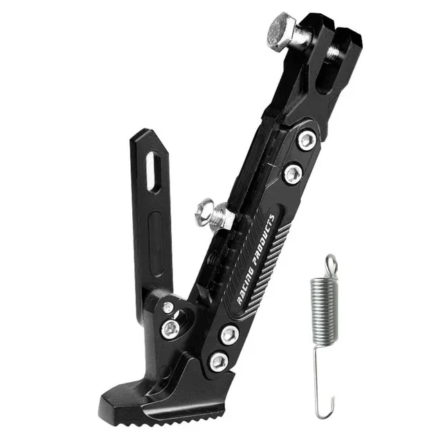 Soporte lateral de pie de Metal ajustable para motocicleta, soporte de patada para motocicleta, accesorios de estacionamiento: Negro