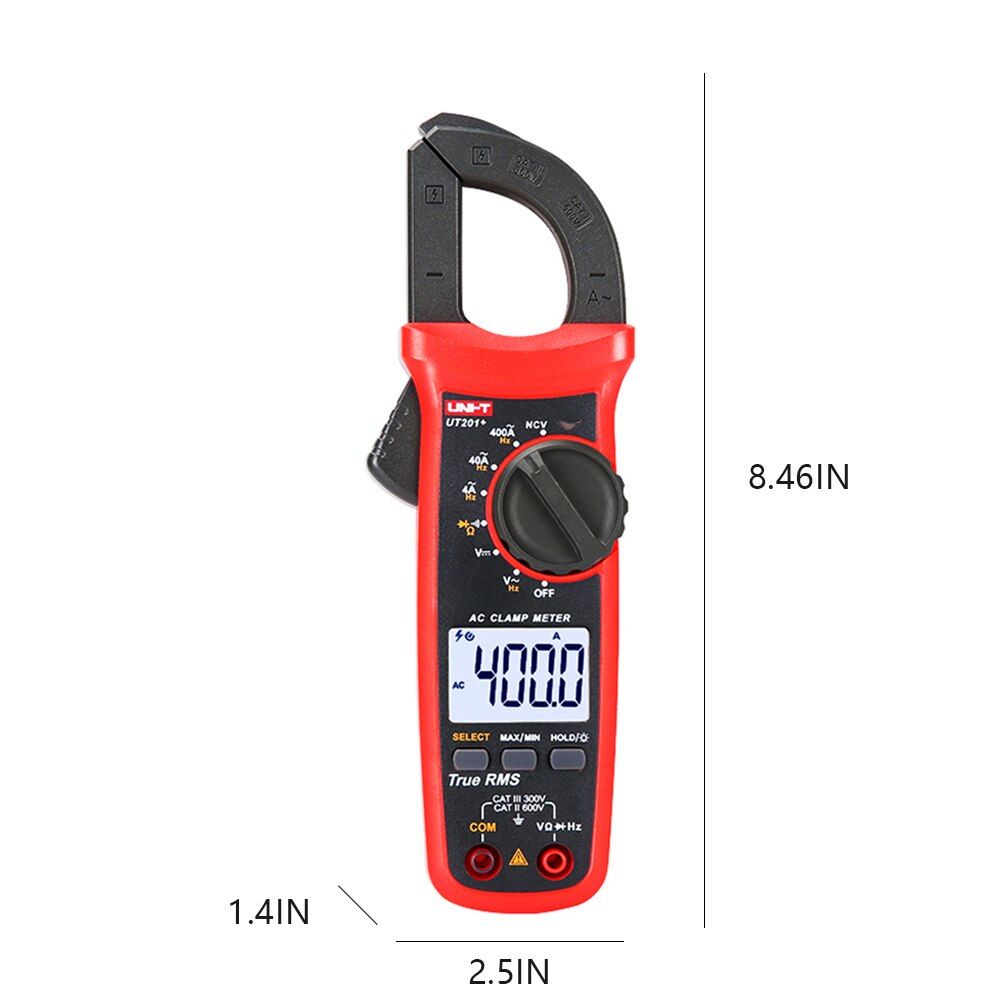 UNI-T Digital Clamp Meter UT201+ UT202+ UT203+ AC DC Current Amperimetro Tester Clamp Multimeter Resistance Frequency