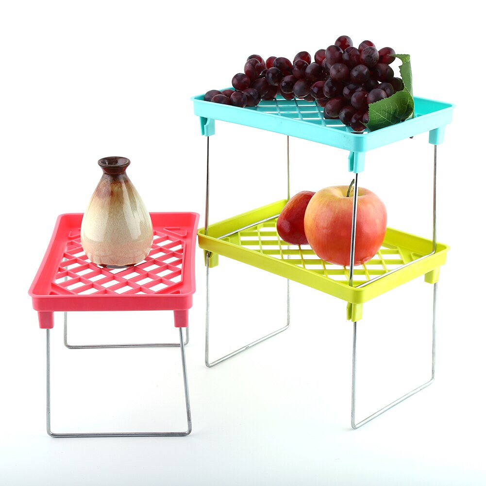 Multi Use Multilayer Foldable Shelf Kitchen Cabinet Storage Stackable Cupboard Rack Organizer Kitchen Sundry Storage Shelf Rack