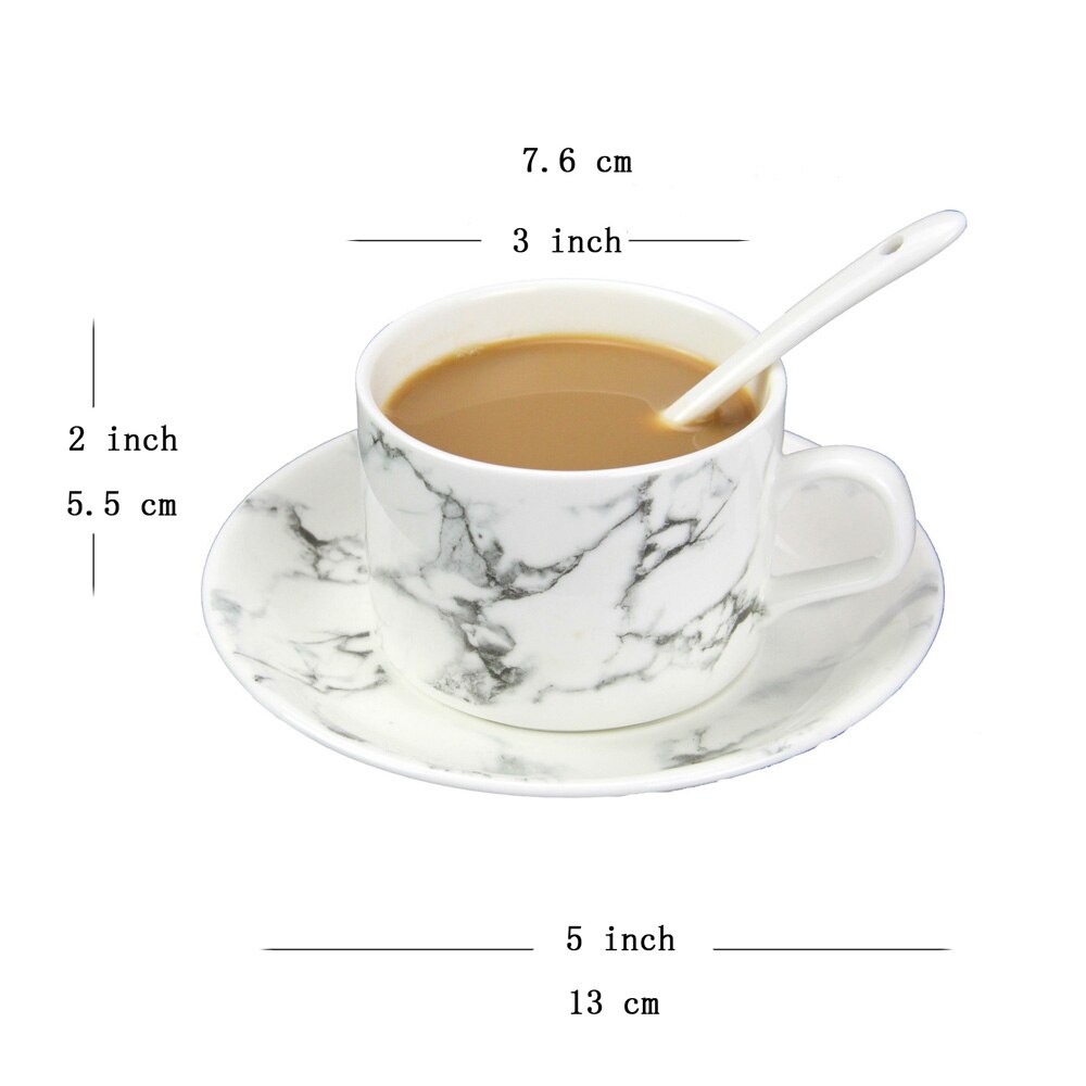 Kwartel 10 Inches Diner Plaat, Keramische Schalen en Borden Sets, Marmer Mok/Plaat, keramische Marmer Servies, Lepel, Kom, Koffie Set: coffee set