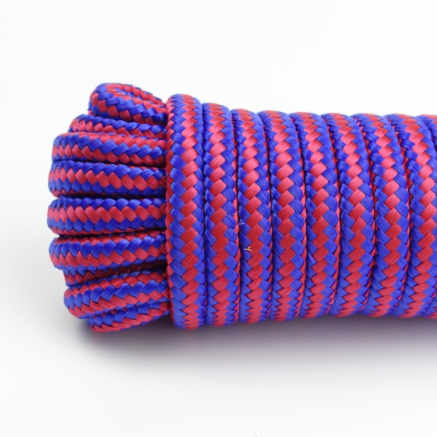 6 mmx 15m pp diamantflettet tau polypropylen båttau seiling camping binde klessnor: Lilla