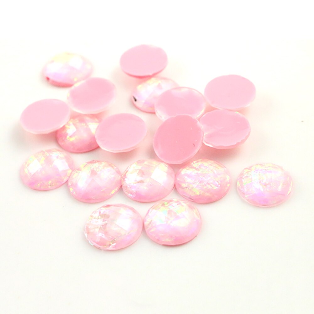 40pcs 12mm Mix Colors Tangent plane Built-in metal foil Flat back Resin Cabochons Cameo: Z5-15