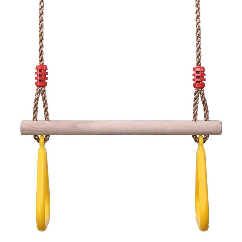 Kinderen buiten binnen houten trapeze schommel ringen grappig spel speelgoed voor binnenplaats tuin kinderen spelen spel