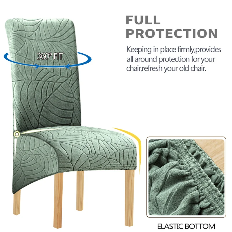 1PC Esszimmer Stuhl Abdeckung Elastische Bankett Stuhl Abdeckungen Sitz Abdeckungen Blätter Jacquard Stühle Schutz für Hotel Hochzeit Party