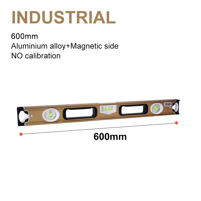 Lomvum spak linjal mätning hög precision vattenpass magnetisk linjal rosttät bubblor mätinstrument precision: Industriell 600mm