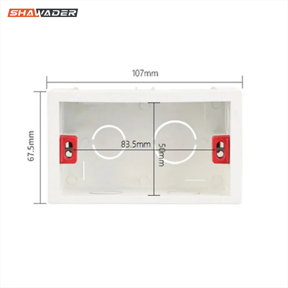 Shawader US/AU Standard Electrical Mounting Junction Box Rectangle Handy Secret Stash Conduit Mounted Switch PVC for Hard Wall