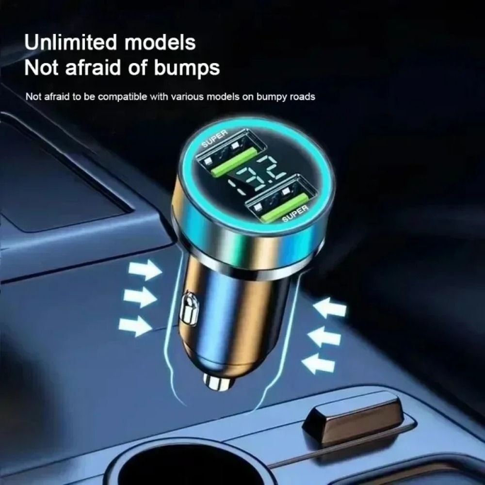 Cargador de teléfono para coche con puertos USB duales, adaptador tipo C de carga rápida de 240W para coche de 12-24v, no se puede apagar fácilmente