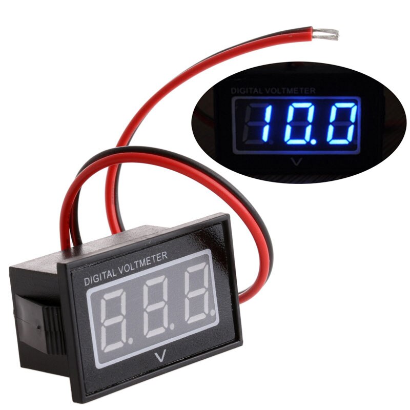 Vandtæt batterimåler  dc 2.5-30v auto bilmåler digital voltmeter led rød  y98c