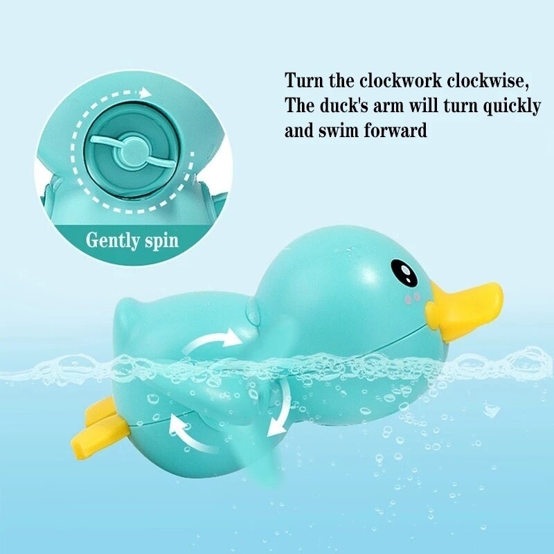 Baby Cute Animals Bath Toy Swimming Pool Water Play Bathing Ducks Crab Frog Classic Chain Clockwork Water Toys For Kids