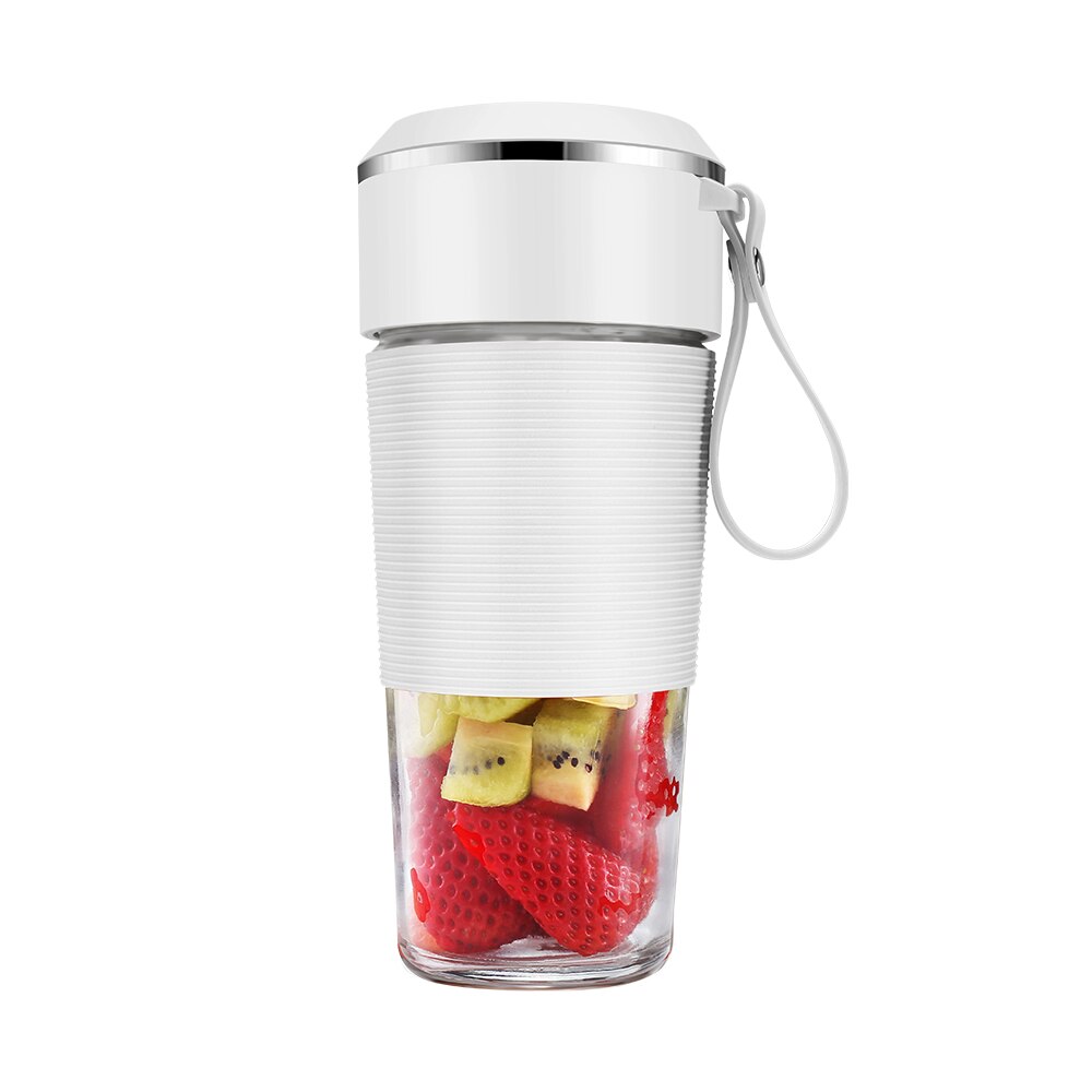 Juice Cup 300mL Mini Personal Portable Cordless Juicer Cup Smoothie Maker with USB Charging for Office Travel: white