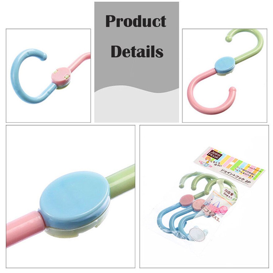 3 stks 360 graden draaibare Plastic Vorm Haken Draaibare Rack Schoenen Handdoek Zak Houder voor Thuis Levert #1221 A1 #