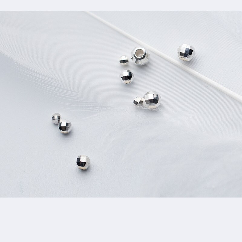 10 unids/lote 925 plata esterlina amatista cuentas espaciadoras sueltas 3mm 4mm 5mm DE FÚTBOL pequeño plata cuentas de oración la fabricación de la joyería DIY