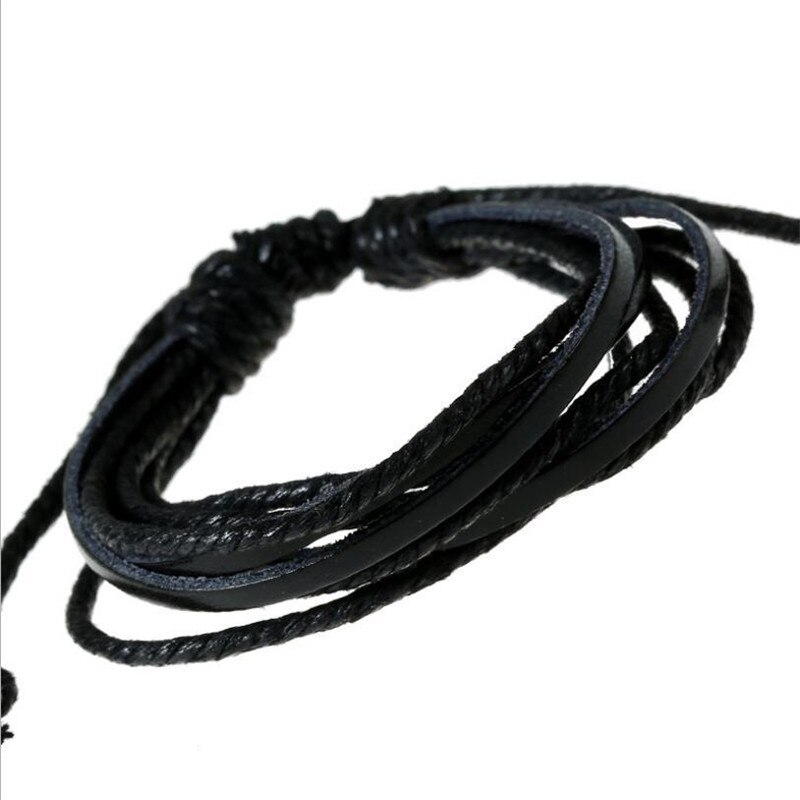 Boheme håndvævet læder armbånd retro mænd og kvinder vilde flerlags armbånd punk stil personlighed armbånd navn armbånd: B1120-2