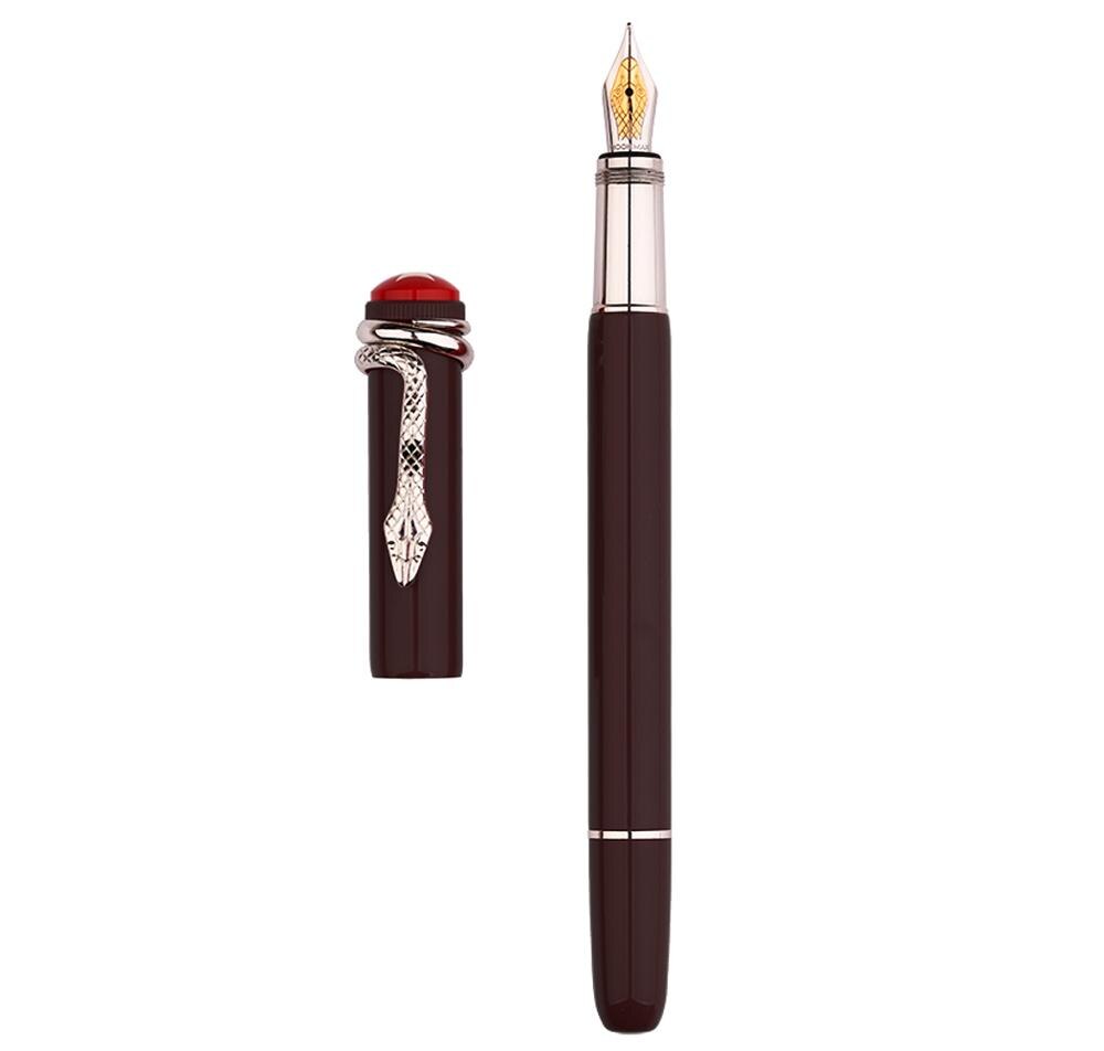 Moonman Master F9 Metal Fountain Pen Snake / Spider Piston Ink Pen F Nib 0.5mm Original Box: Coffee-Snake