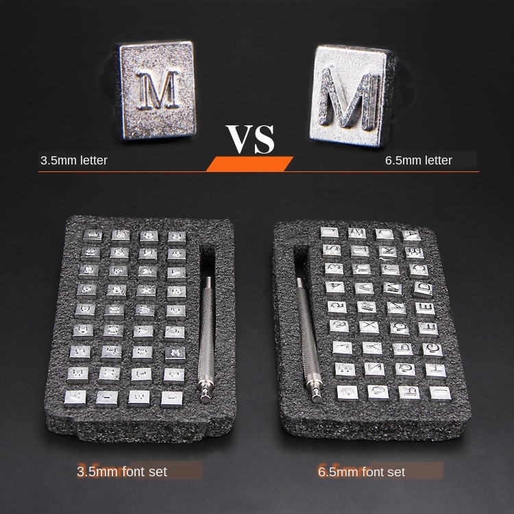 Sello de cuero para manualidades, herramienta de grabado artesanal, Sello de cuero con número del alfabeto de acero, sellos para manualidades, juego de grabado de molde de impresión de Metal, 36 Uds.