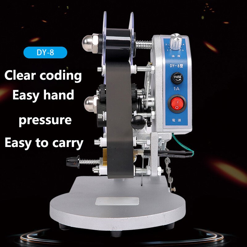 Manual Ribbon Coding Machine Hand Press Direct Heating Production Date Stamp 220V Coding Tools Three-row Adjustable Temperature