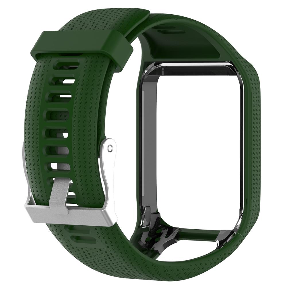 Silikon Band Strap Für Tomtom Runner 2/3 Sport Uhrenarmbänder TPE Handgelenk Gurt Für Tomtom Adventurer/Golfer 2/Funken/3 musik Armband: Dark green