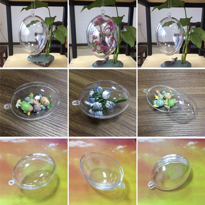 10Pcs And Funny Easter Egg Box Transparent Egg Box Decorated Party Supply Hanging Easter Eggs Transparent packing box