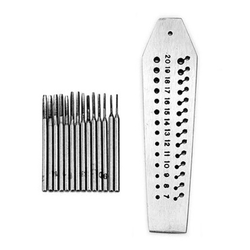Jewellers Tools 16 Tap & Die Set geen 0.3mm tot 2mm kranen en Dies Horloge Mini Micro Reparatie Tool