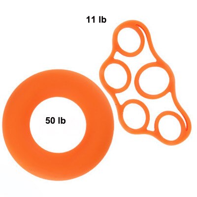 Top Silicone Hand Grip Strengthener Finger Stretcher Exercise Gym Fitness Trainer Ring Grips Tools: Orange