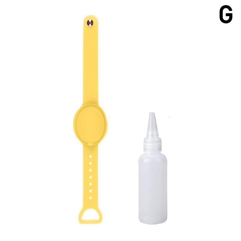 Hand Sanitizer Dispenser Polsband Met Puntige Mond Fles Schoon Handwas Sanitizing Vloeibare Gel Container Siliconen Armbanden: Yellow