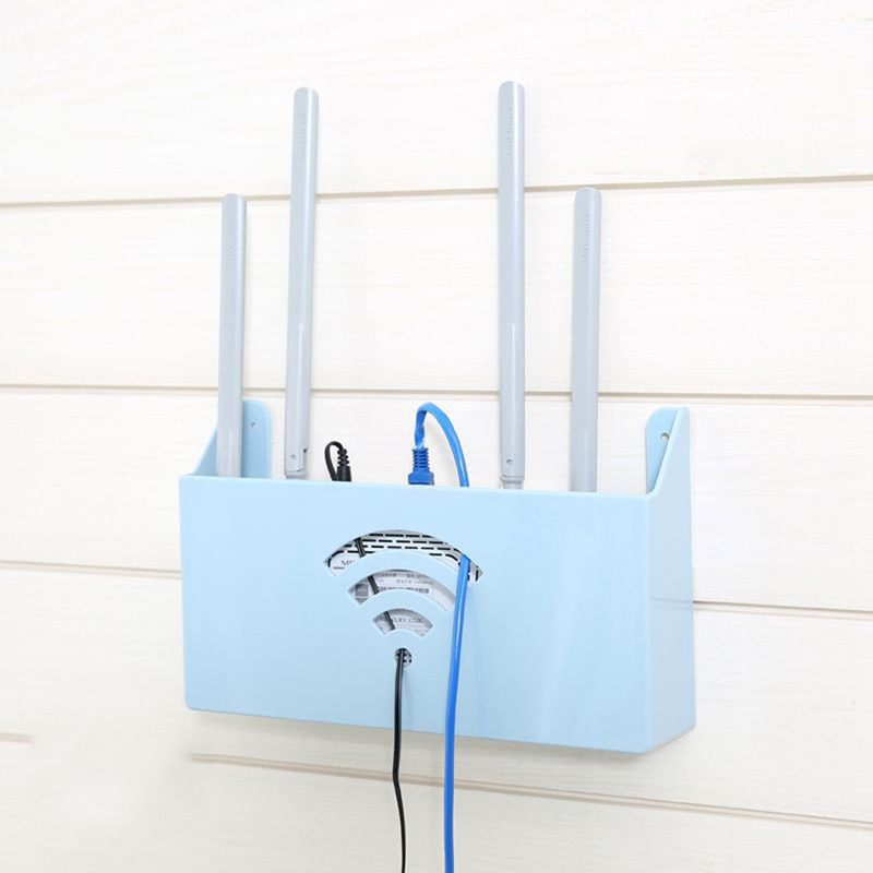 Practical Home Small Size Wall-Mounted WiFi Router Storage Boxes Shelf Plastic Box Wifi Box Storage Box Organizer