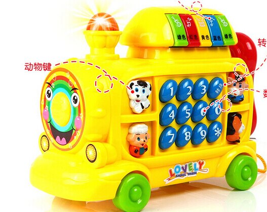 Music locomotive phone can ask questions about glowing singing phone models for children's toys