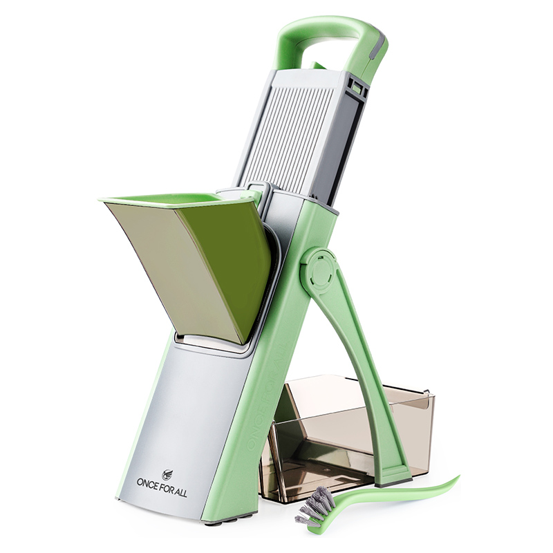 Accessoires de cuisine Trancheuse Mandoline, ONCE FOR ALL. Tranche de légumes, hachoir alimentaire, coupe, coupe-fruits, frites, Julinner: green