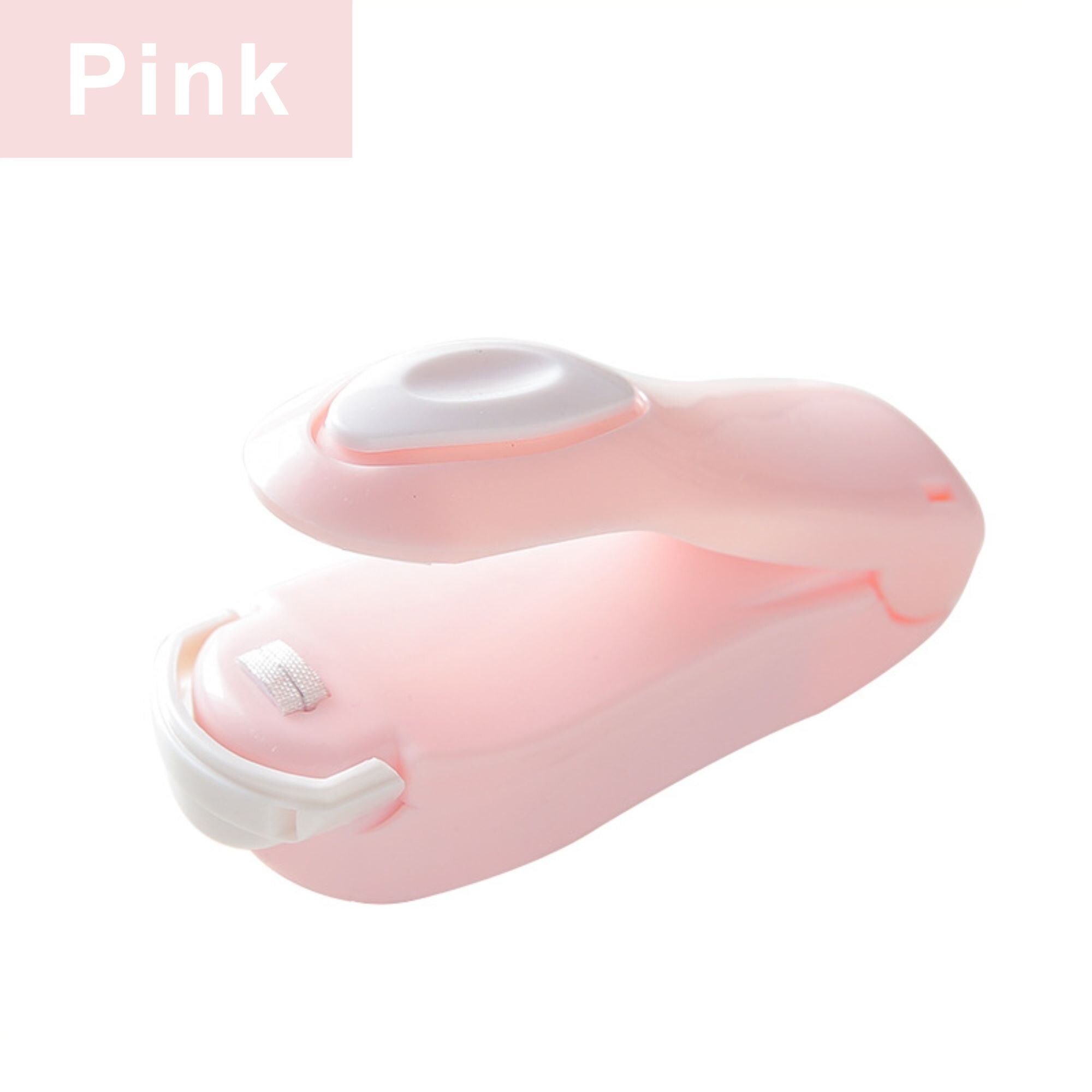 sealing machine portable mini sealing machine household machines food protectors plastic bags packaging bags mini appliances: Pink