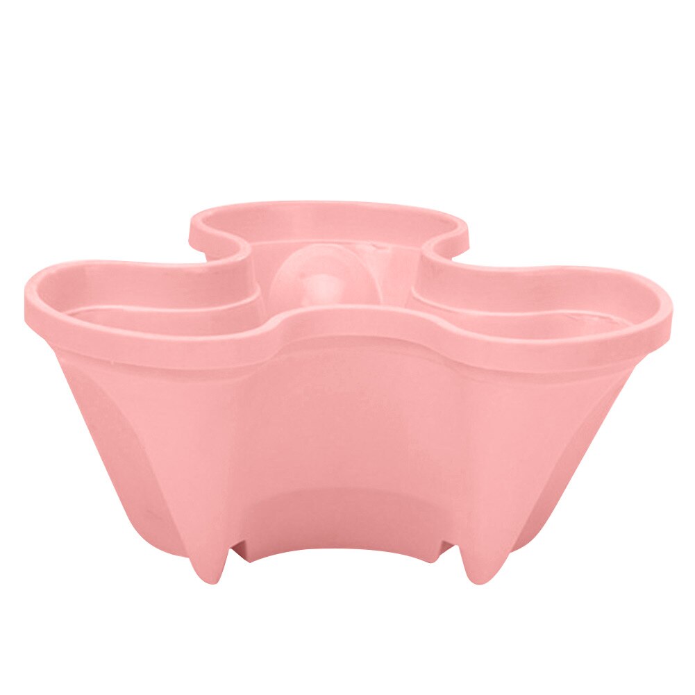 1pc holdbare plastik stabelbare lodrette urtepotte frøplanteholder haveplanteindretning цветочный горшок: Lyserød