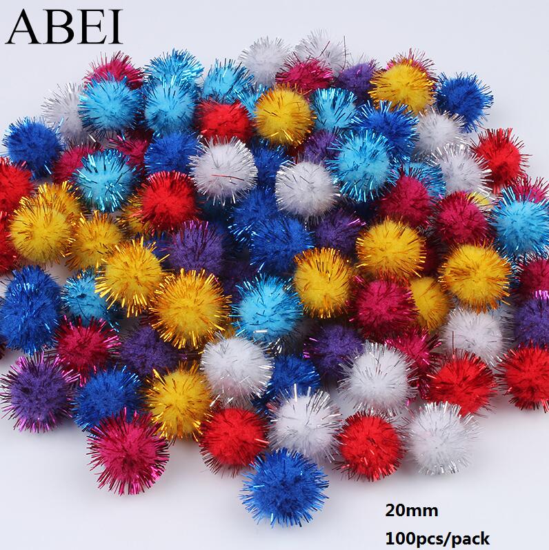 12mm 15mm 20mm Sparkly Pom Poms Glitter Tinsel Pompones DIY Sewing Garments Accessories Pompom Ball Wedding Christmas Decoration: C