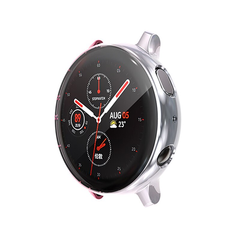 Screen Protector case for samsung galaxy watch active 2 for Galaxy Active 40mm/44mm Soft silicone full Protection cover case: Color 1 / 40mm