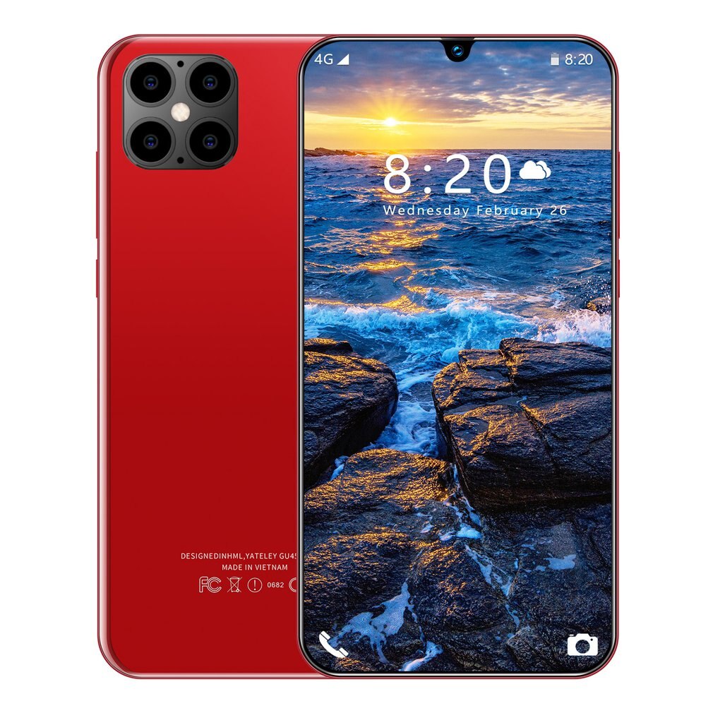 IP12 Clever 6,5 Zoll HD Bildschirm 1GB 8GB 24MP Vorne Kamera Starke 8 Ader hoch-leistung Prozessor telefon: rot