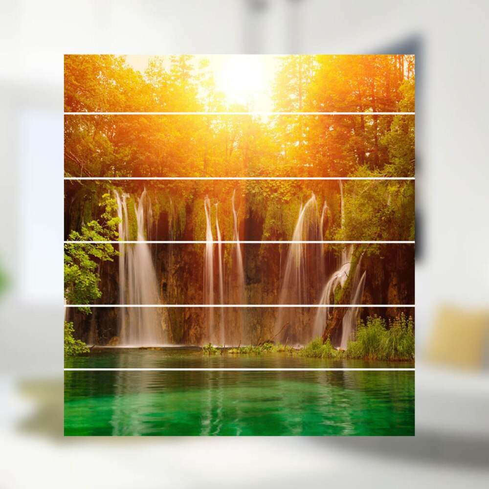 Waterfall 3D Decorative Stairs Stickers Self-adhesive Stairs Stickers Beautiful Prints Mural Waterproof Wallpaper PVC Staircases