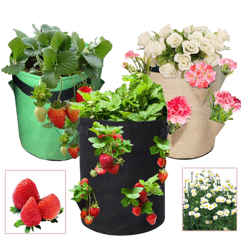 5 7 10 gallon vertikal planting voksepose for jordbærblomst urtepotter hage utendørs dyrkepose potetplanter container poser