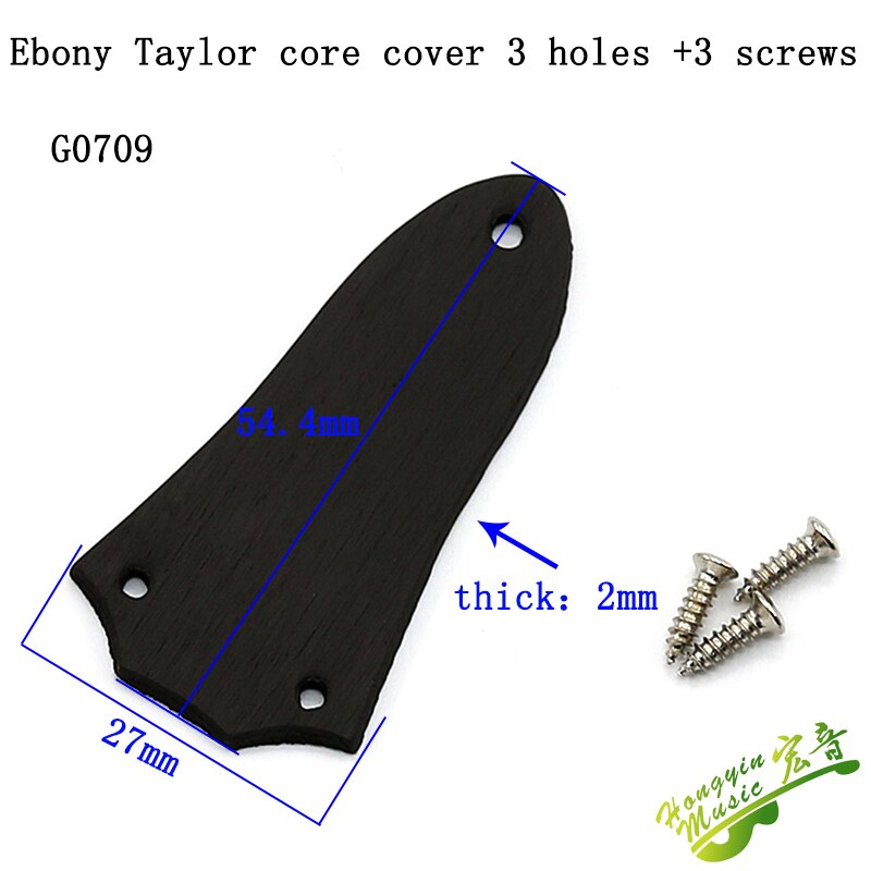 1 Piece Acoustic Guitar Electric Guitar Truss Rod Cover Iron Core Bell-Shaped 2 Hole 3 Hole LP SG Matching screw: EBONY G0709