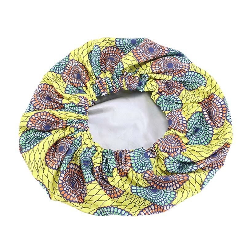 36cm Extra large Satin Hair Caps Bonnets Women African Pattern Print Fabric Ankara Bonnets Night Sleep Hat Ladies Turban