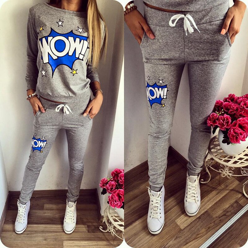 Letter2020 Suit Set Women Tracksuit Two-piece Style Outfit Sweatshirt Sport Wear