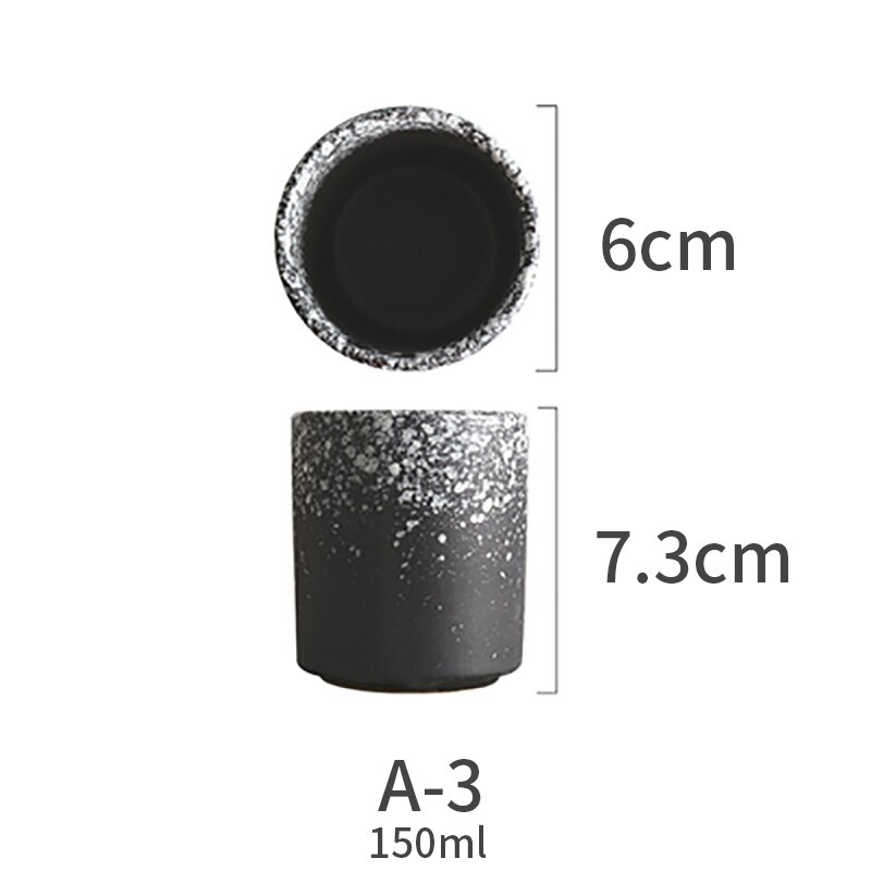 150ml 200ml japansk stil tekopp kaffe kopp vann kopp steintøy keramisk håndmalt kungfu tekopp matte drikkevarer: A -3-150ml