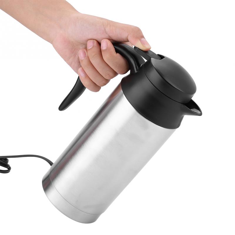 Rustfritt stål 24v elektriske vannkokere 750ml i bil reise tur kaffe te oppvarmet krus motor vann til bil ved hjelp