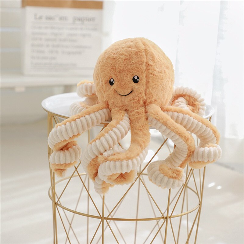 Vanmajor 18/40/60/80cm Kaninchen haar große krake puppe Krake Plüsch Spielzeug Baby weichen tentakeln: 40cm / Orange