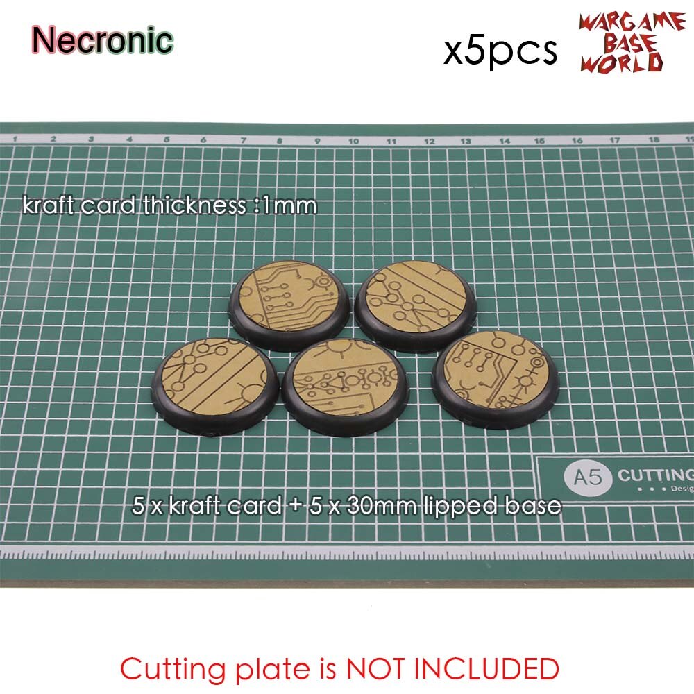 Kraft Card Texture Bases - 30mm lipped bases - Texture Bases for Warhammer: 32mmNecronic