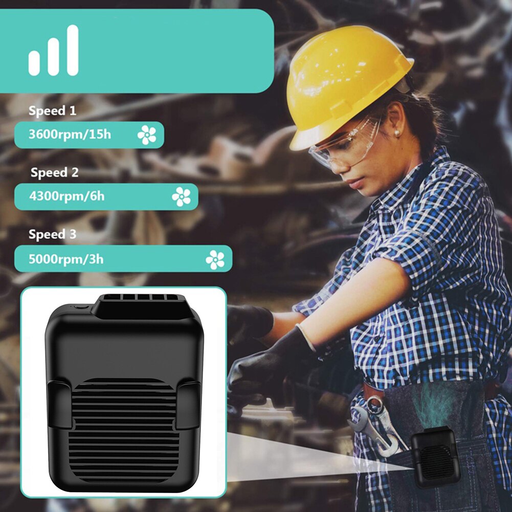 Taille Ventilator, draagbare Handsfree Usb Fan Zomer Draagbare Mini Usb 3 Versnellingen Opknoping Lanyard Clip Op Riem Air Cooling Fan
