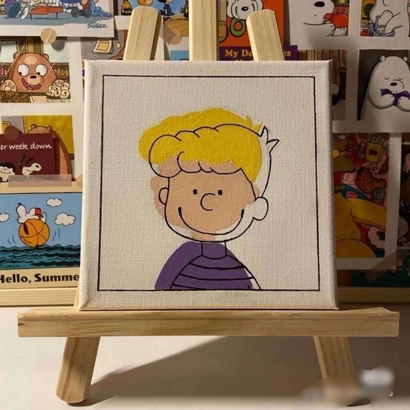 Mini Sketchpad Student DIY Canvas Desktop Decoration Painting Easel