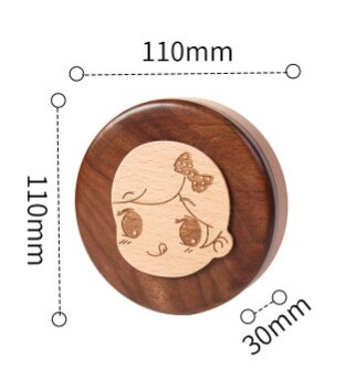 Wooden Baby Teeth Storage Box English Kids Milk Teeth Umbilical Lanugo Organizer Deciduous ToothKeepsakes Save: GIRLS