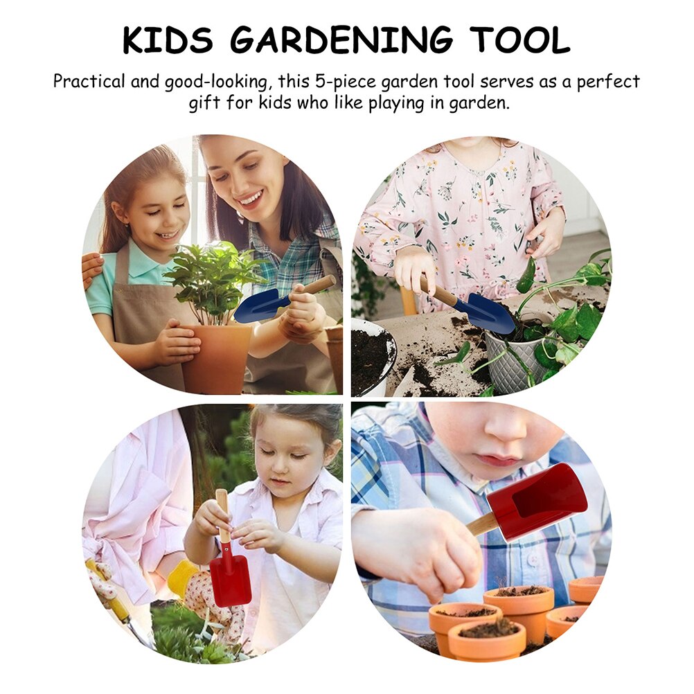 6Pcs Kids Garden Tool Shovel Rake Trowel Kids Outdoor Birthday Festival