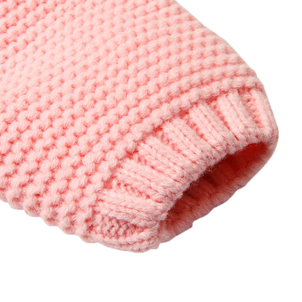 Bébé tricoté manteau mignon à capuche col de fourrure pull à manches longues infantile hauts pour bébé enfants filles garçons